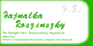 hajnalka roszinszky business card